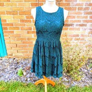 Forever 21 Teal Lace Dress Homecoming Wedding sz M
